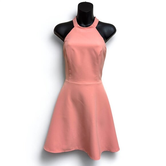 NBD Leo Salmon Polyester Blend Halter Mini Dress - Picture 7 of 8